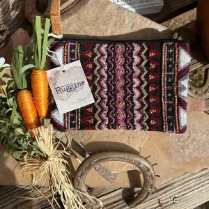 Handmade Beaded Western Bohemian Burgundy Clutch