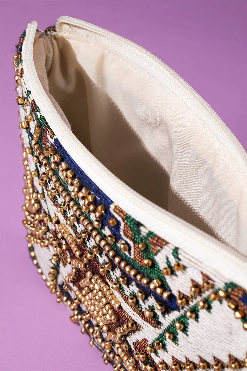 Handmade handbead Ethnic Design Terracotta Clutch