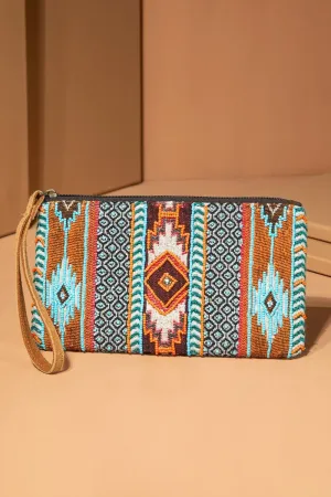Handmade handbead Ethnic Design Terracotta Clutch