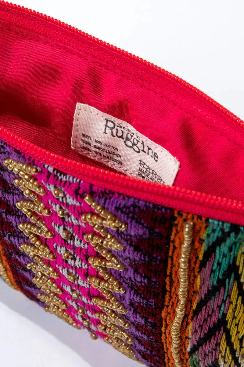 Handmade handbeaded Ethnic Clutch Hot Pink Multi Color