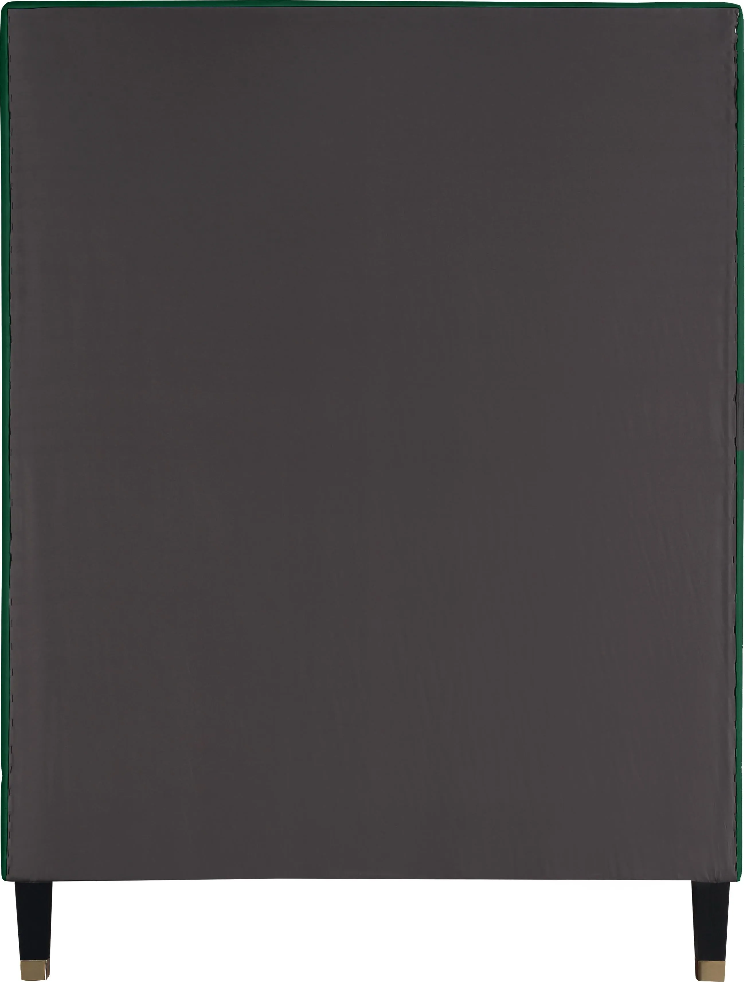 Harlie Green Velvet Twin Bed