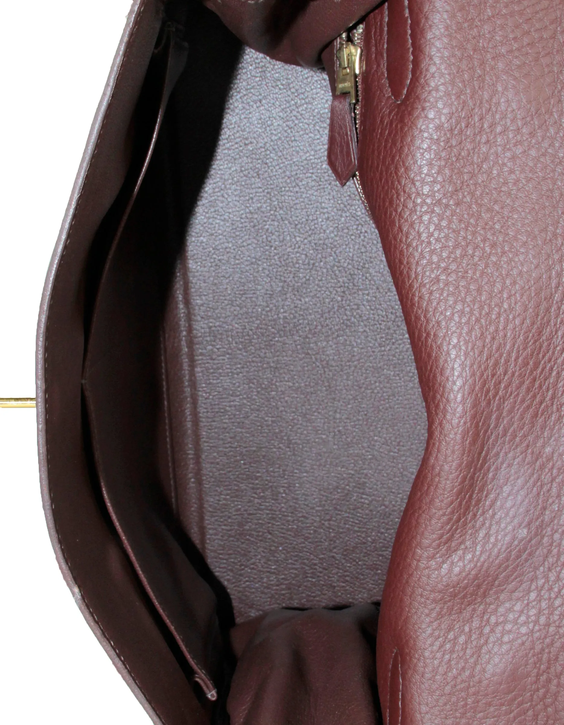Hermes 32cm Brown Clemence Kelly Bag GHW