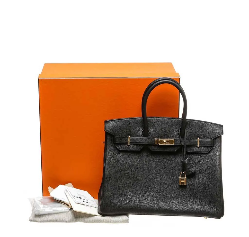 Hermès Birkin 35 Noir Bag Togo GHW