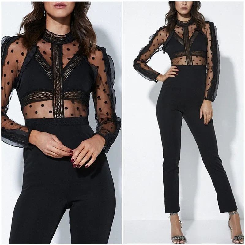 High End Life Mesh Jumpsuit - Black