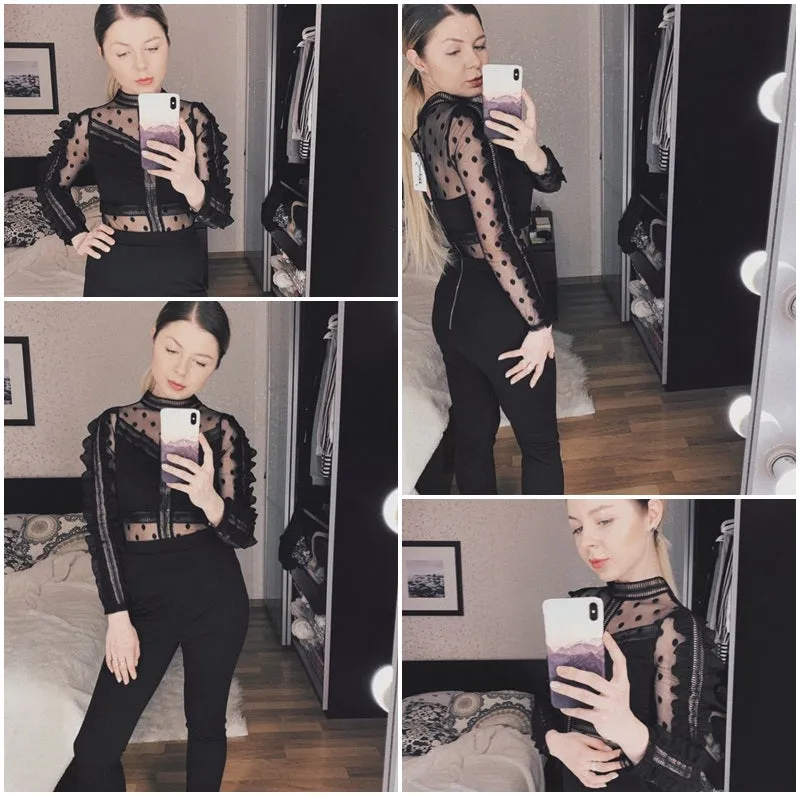 High End Life Mesh Jumpsuit - Black