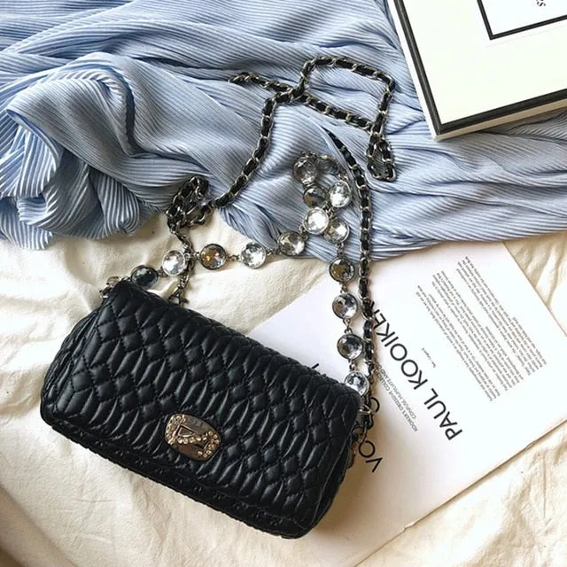 High Quality 2020 Diamonds Chain Sheepskin Mini Bag