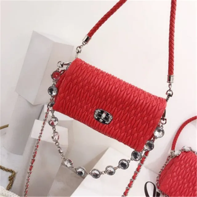 High Quality 2020 Diamonds Chain Sheepskin Mini Bag