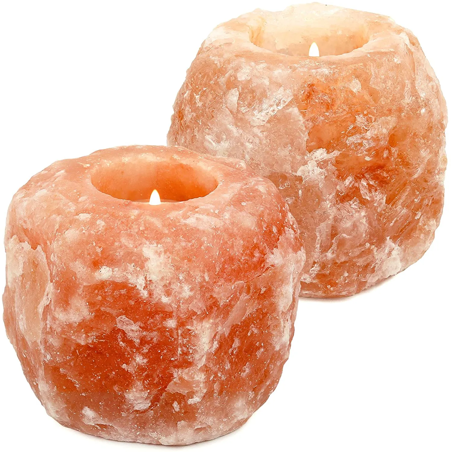 Homlly Natural Himalayan Salt Tea Light Candle Holder