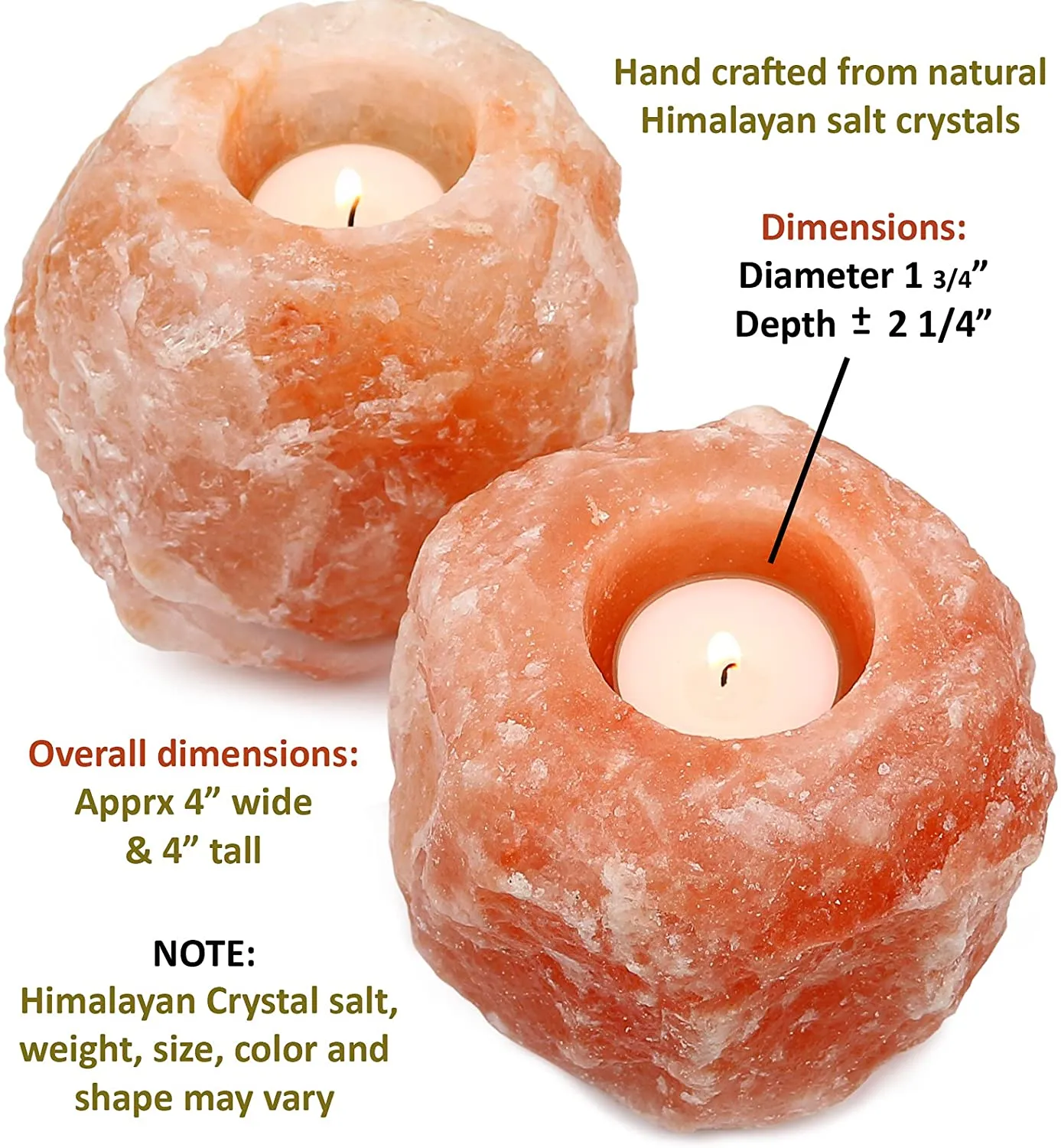 Homlly Natural Himalayan Salt Tea Light Candle Holder