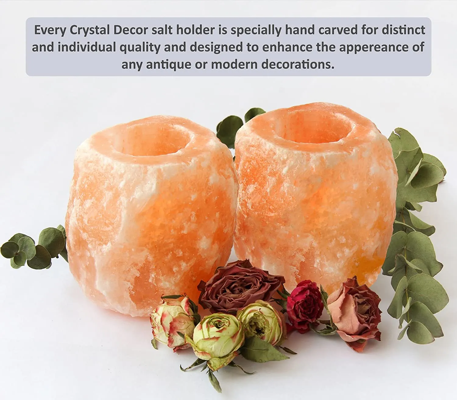 Homlly Natural Himalayan Salt Tea Light Candle Holder