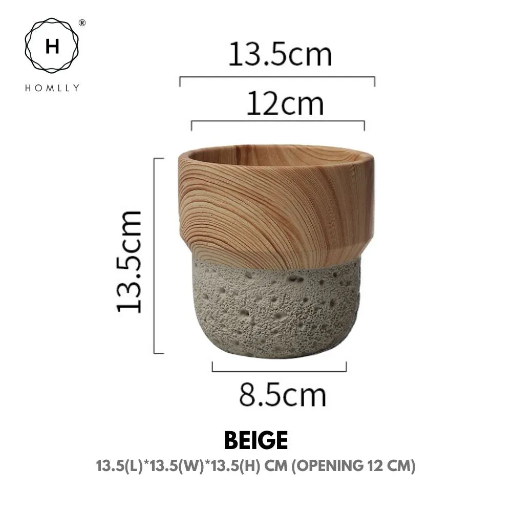 Homlly Nordic Cement Bonsai Green Flower Pot (Different Colors)