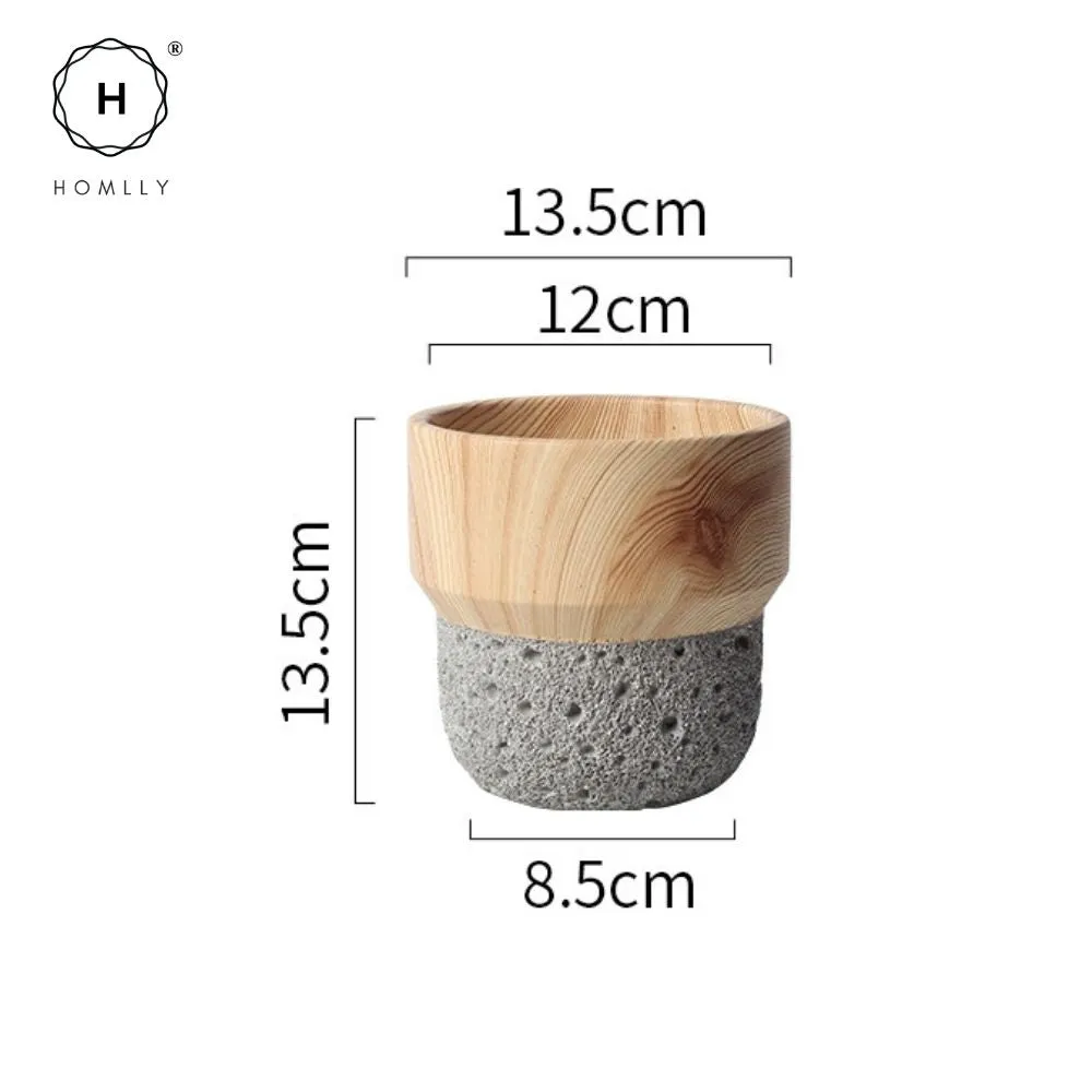Homlly Nordic Cement Bonsai Green Flower Pot (Different Colors)