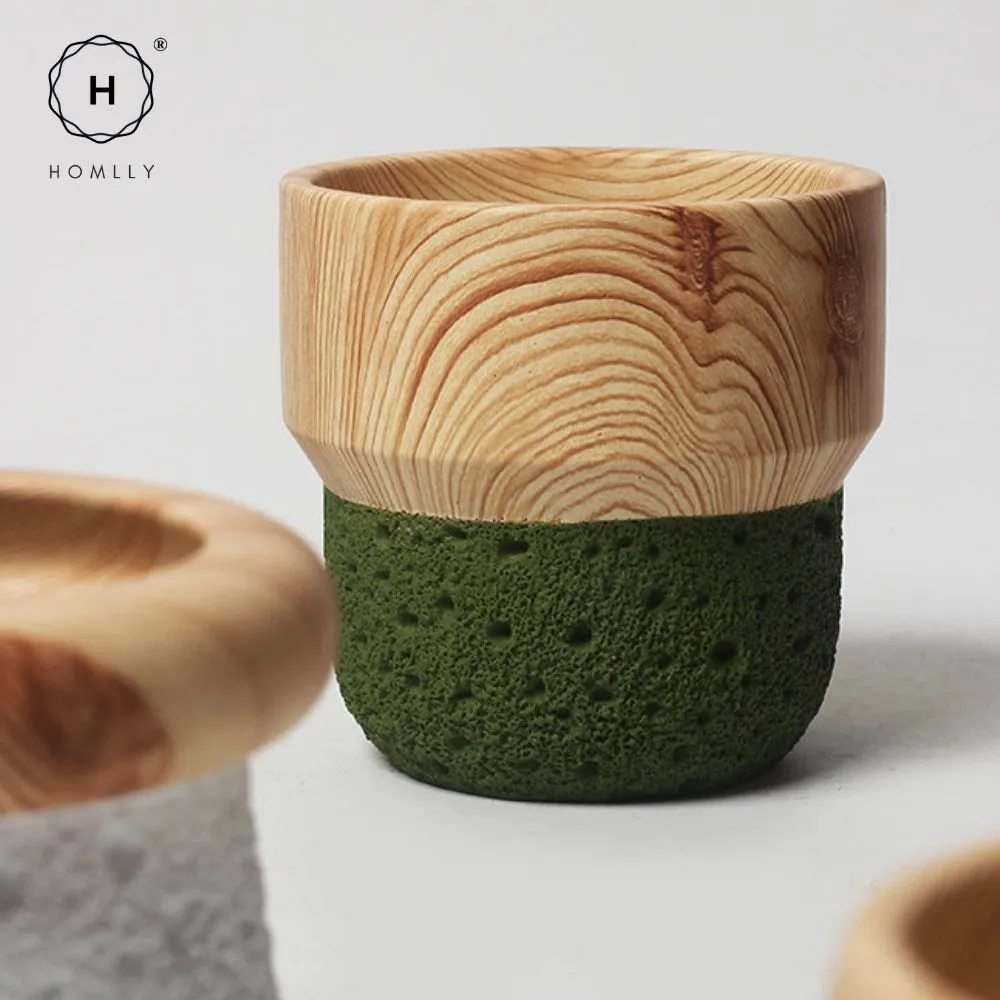 Homlly Nordic Cement Bonsai Green Flower Pot (Different Colors)