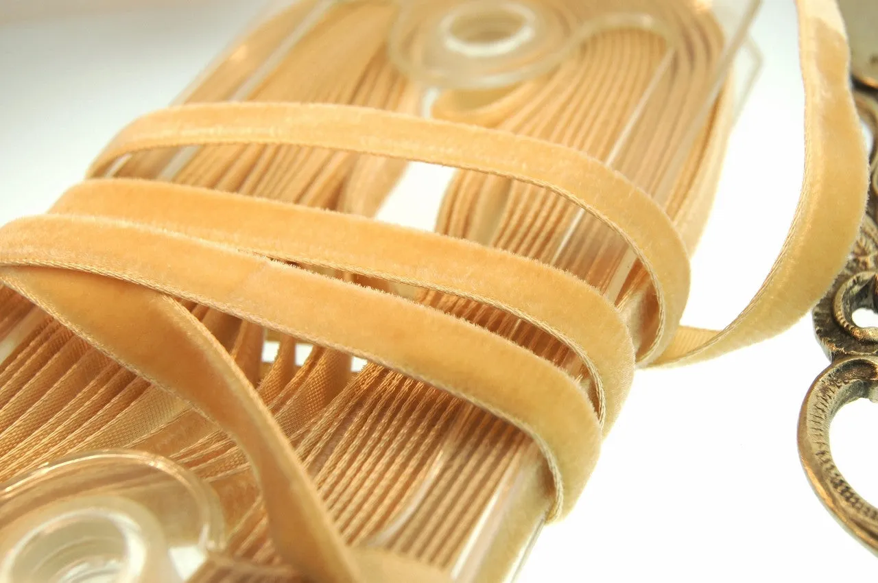 Honey Velvet Ribbon Vintage from Germany 9mm