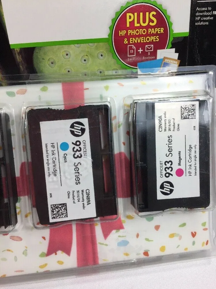 HP 933 Cyan, Magenta & Yellow Original Ink 3 Cartridges Combo Pack 5x7 Sheets