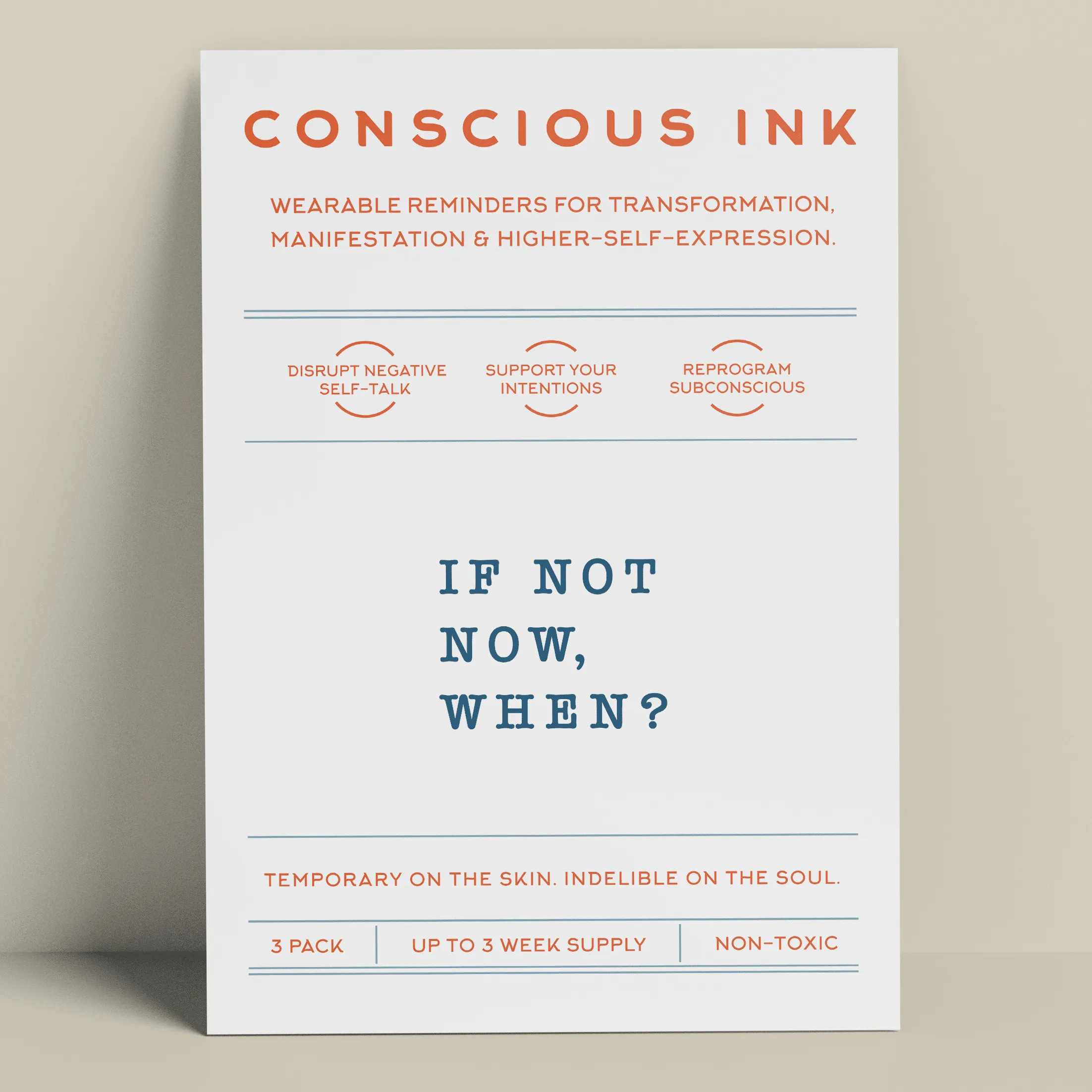 If not now, when? (simple) Manifestation Tattoo