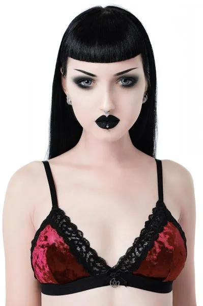 Immortal Velvet Bralet - Wine/Black -