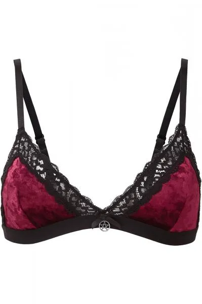 Immortal Velvet Bralet - Wine/Black -