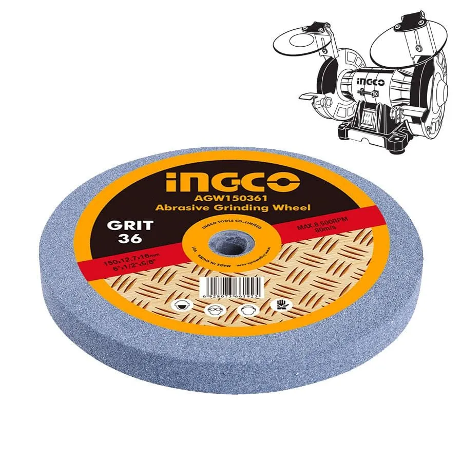 Ingco Abrasive Grinding Wheel for 6" & 8" Bench Grinders – AGW1506023 / AGW2008016