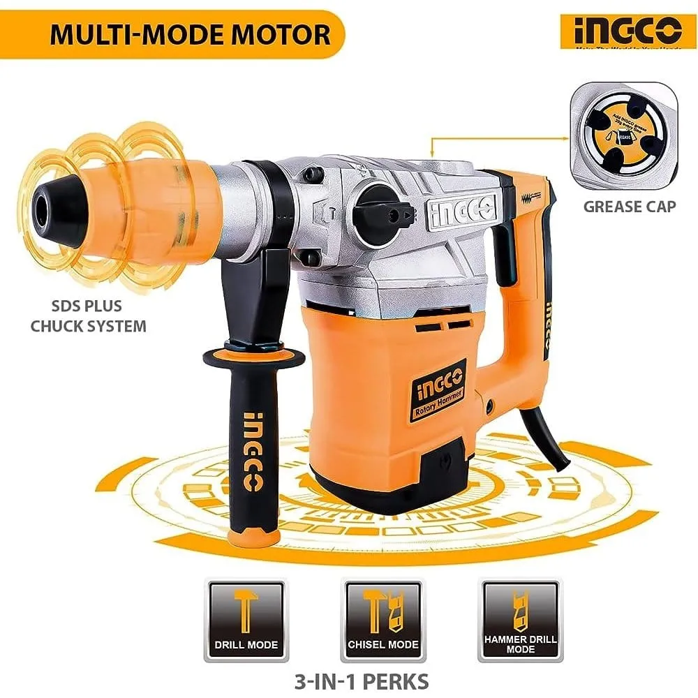 Ingco Heavy Duty Rotary Hammer Drill 1800W with SDS Max – RH18008