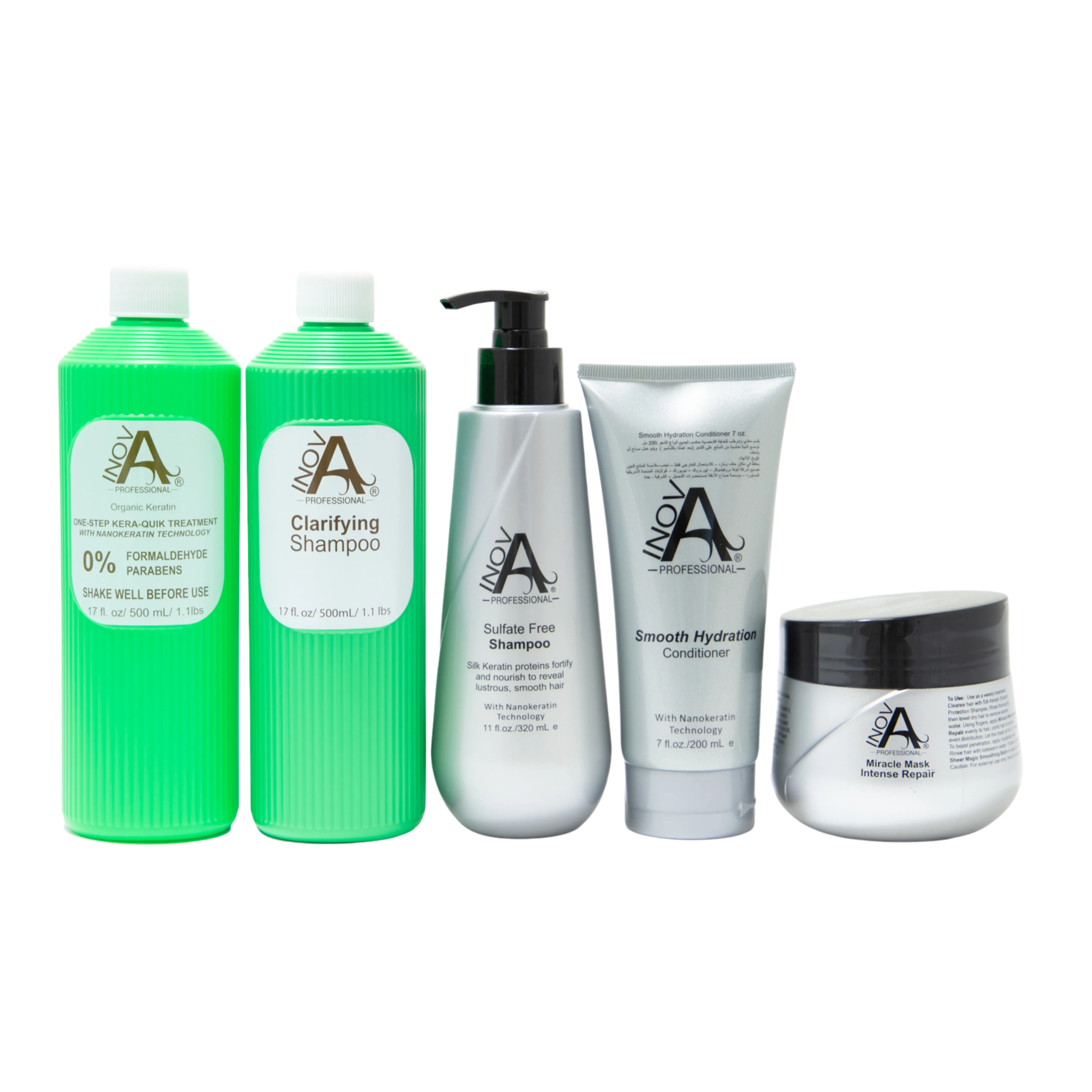 Inova professional Supra Bundle One-Step Kera-Quik Keratin Treatment & Complete Smooth Protection Hair Care Set