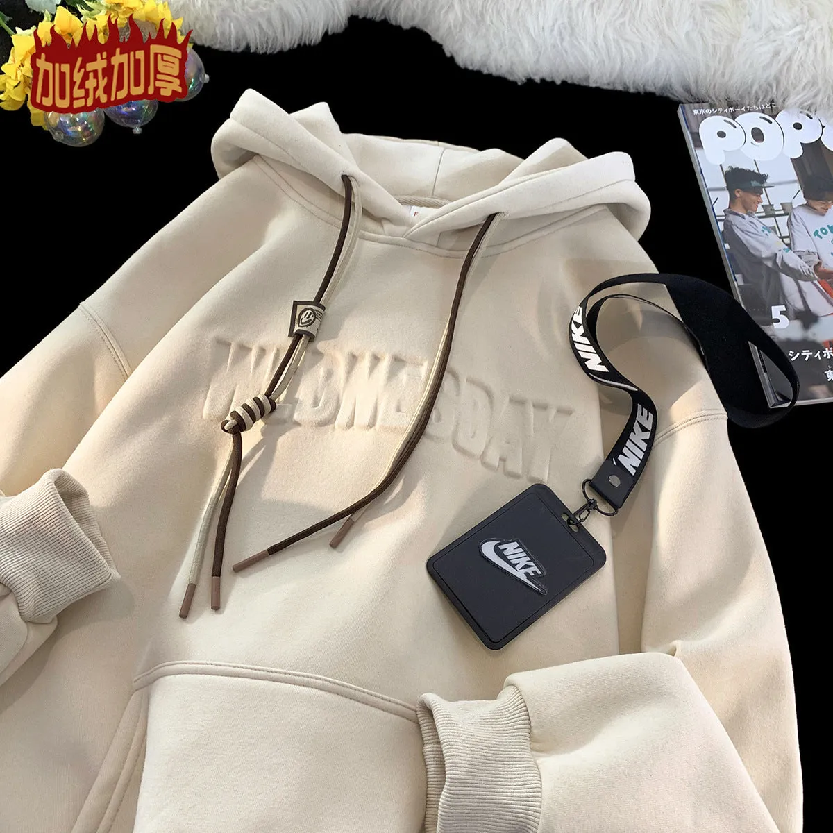 INSTOCK-Men's heavyweight hooded sweatshirt