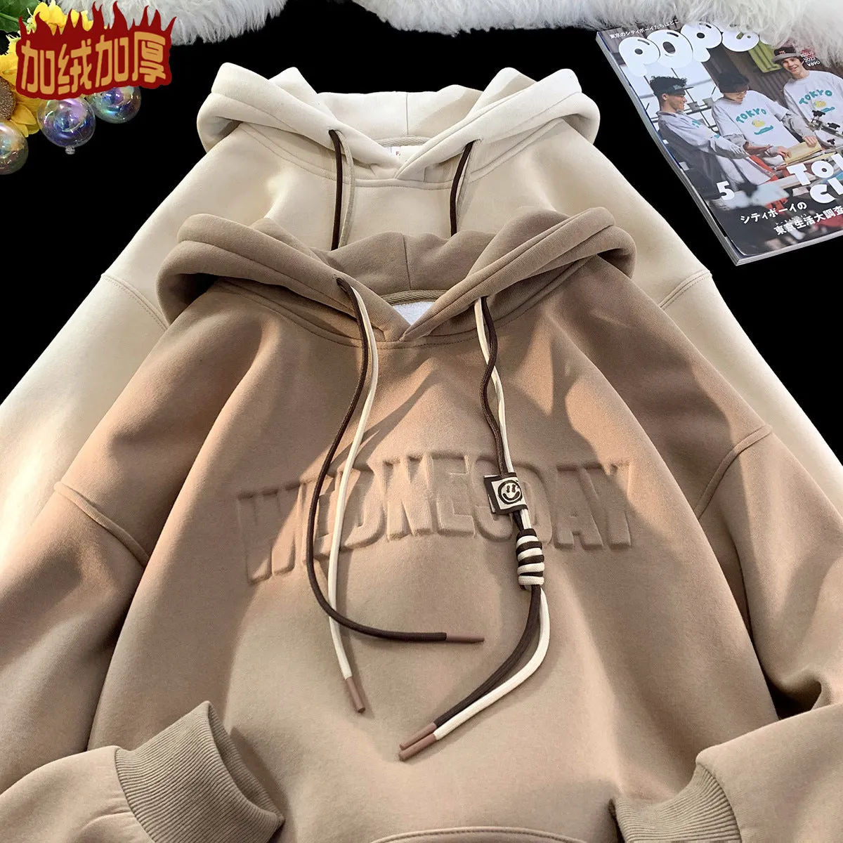 INSTOCK-Men's heavyweight hooded sweatshirt