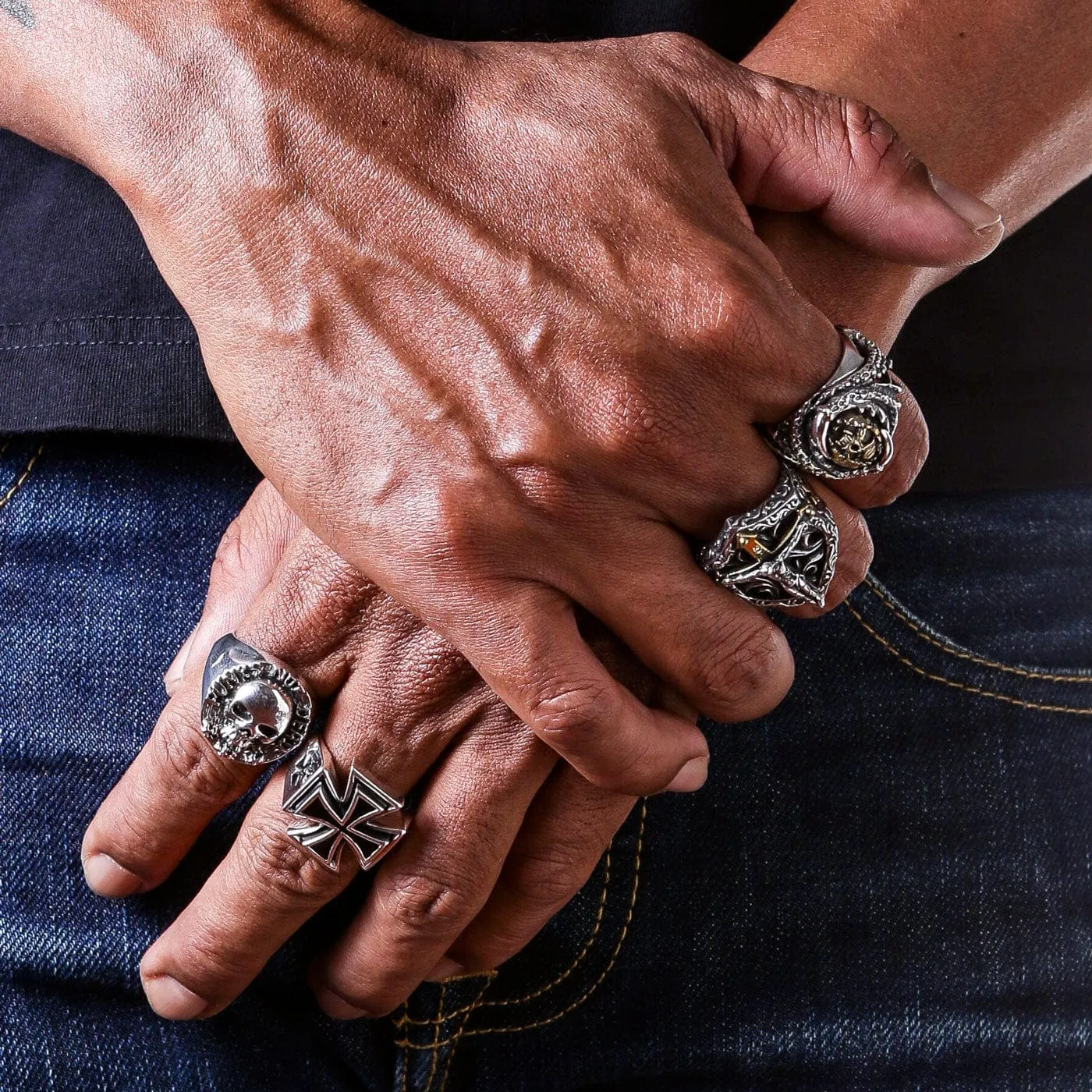 Iron Cross Sterling Silver Biker Ring