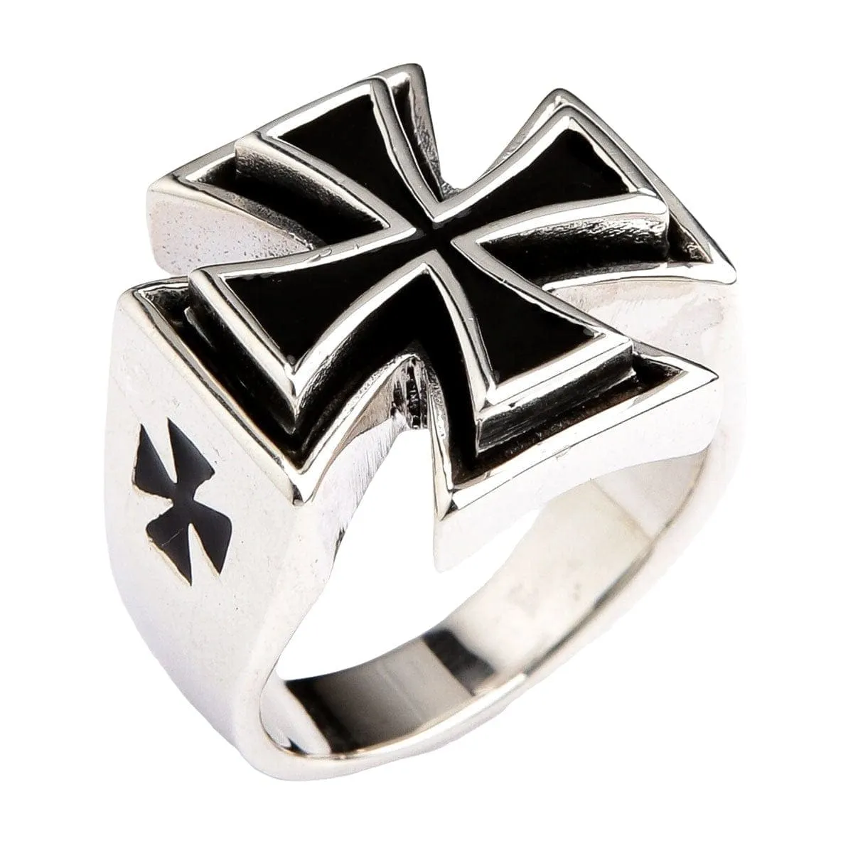 Iron Cross Sterling Silver Biker Ring