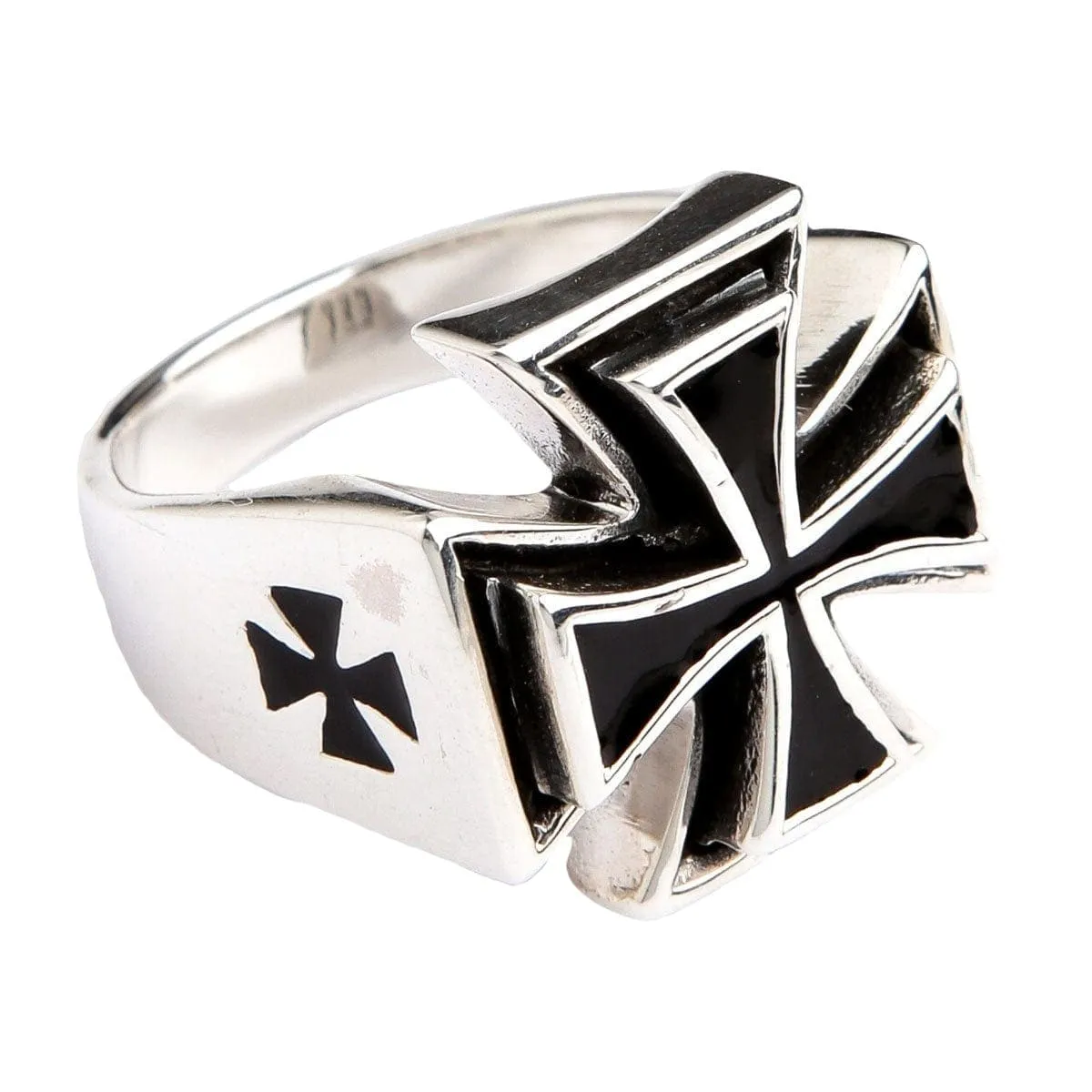 Iron Cross Sterling Silver Biker Ring