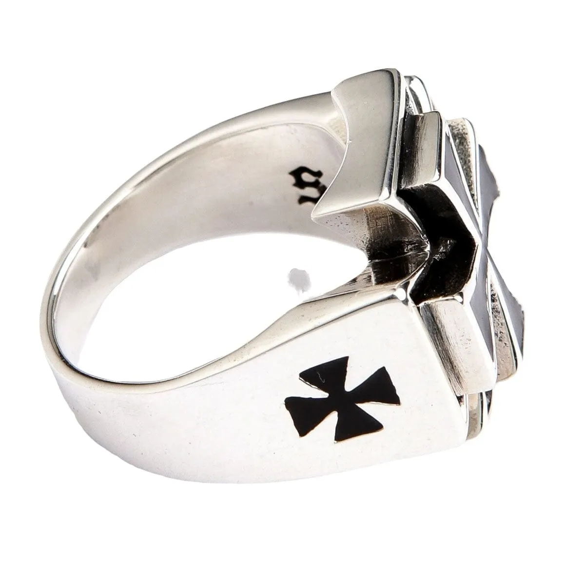 Iron Cross Sterling Silver Biker Ring