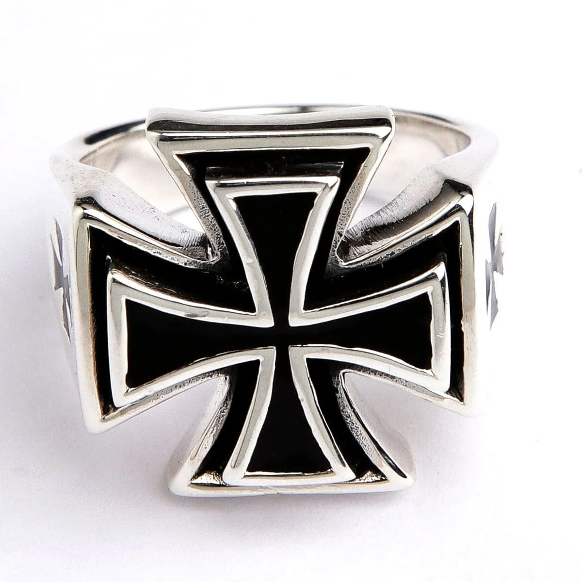 Iron Cross Sterling Silver Biker Ring