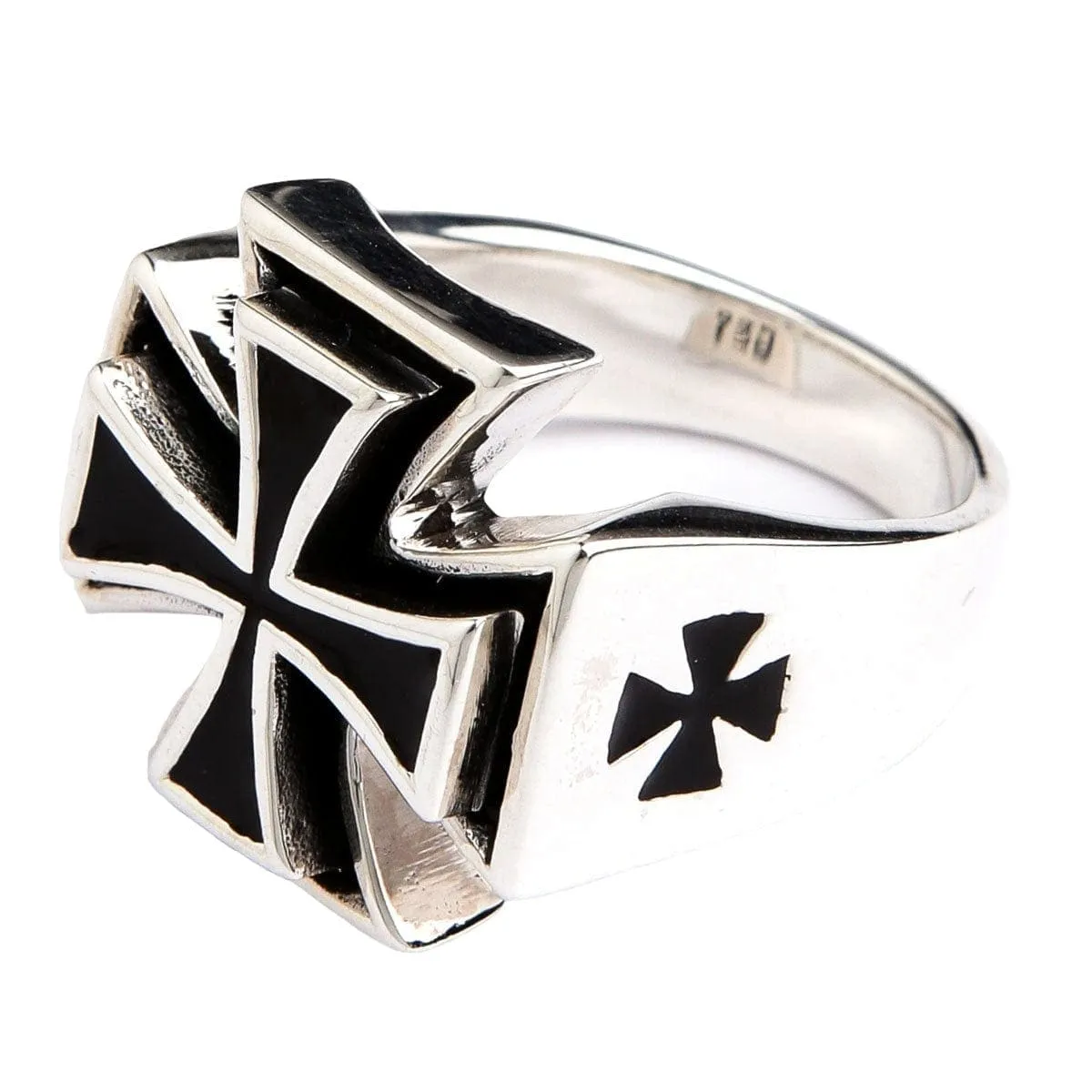 Iron Cross Sterling Silver Biker Ring