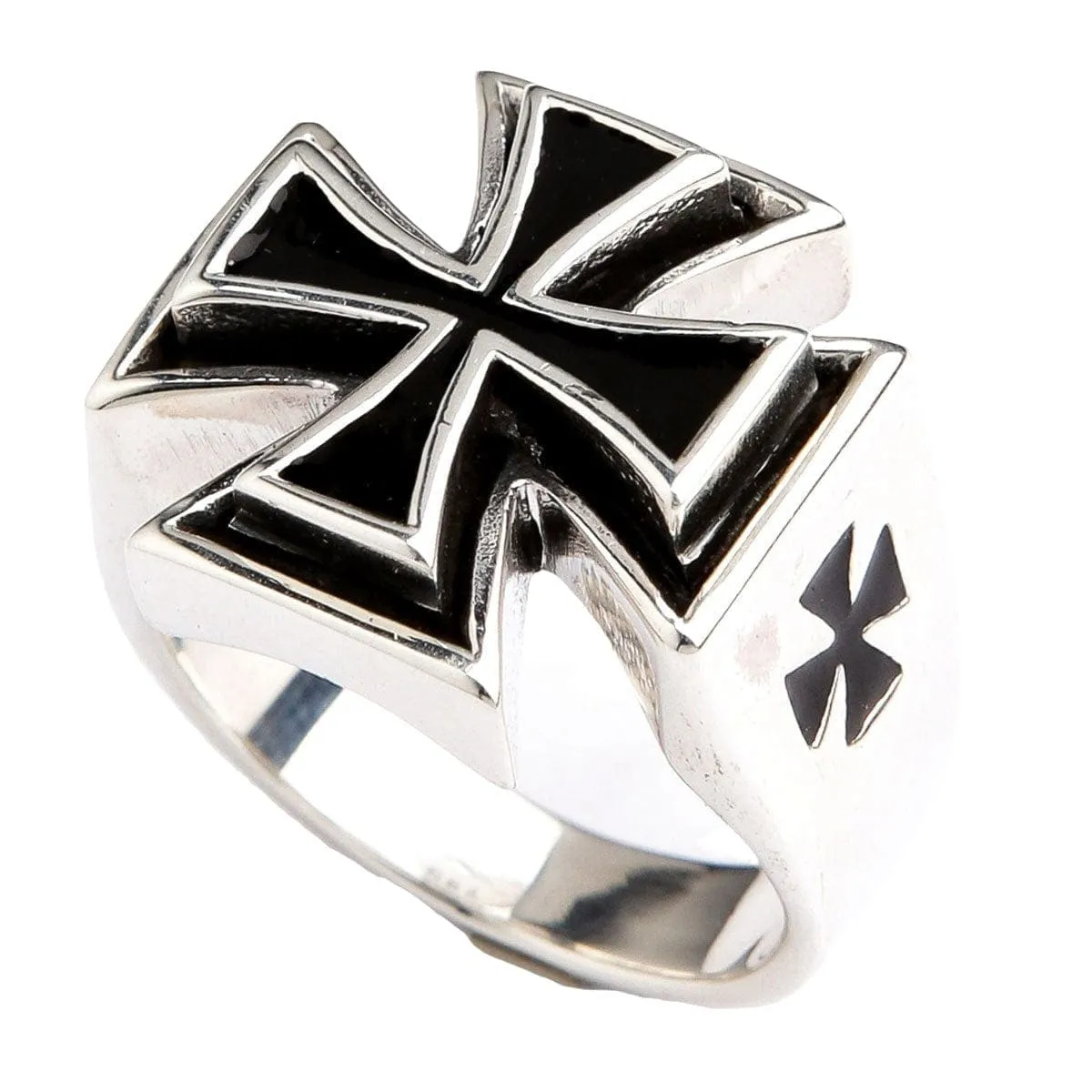 Iron Cross Sterling Silver Biker Ring