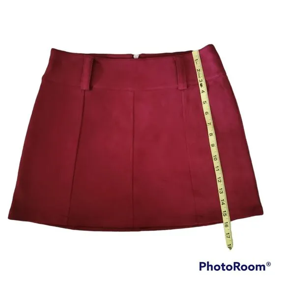 Jack By BB Dakota Women's Faux Suede Secret Mini Skirt Forest Berry Size 8