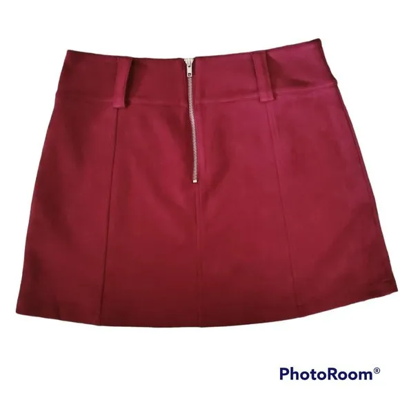 Jack By BB Dakota Women's Faux Suede Secret Mini Skirt Forest Berry Size 8