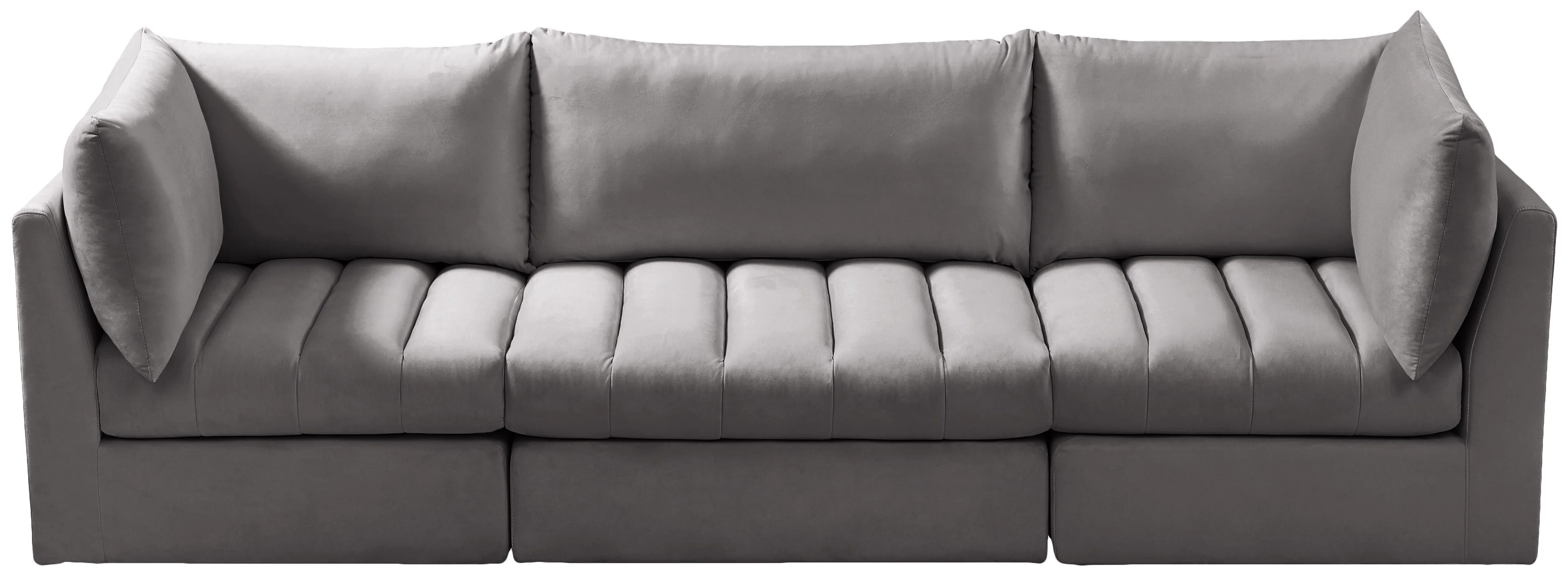 Jacob Grey Velvet Modular Sofa