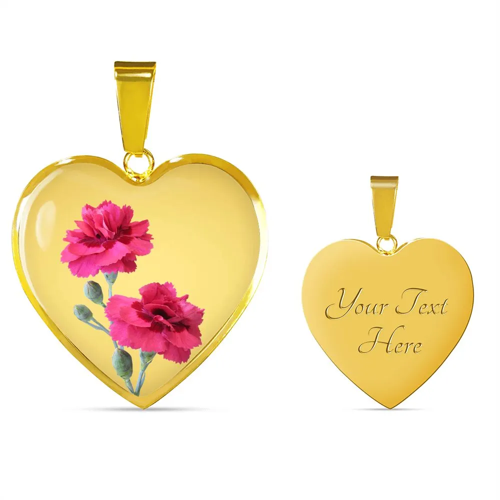 January Birth Flower, Carnation Necklace, September Birth Flower, Aster Necklace, Birth Flower Necklace, January Birthday Gift For Her, Best Friend, Birth Month Flower Necklace - Gold
