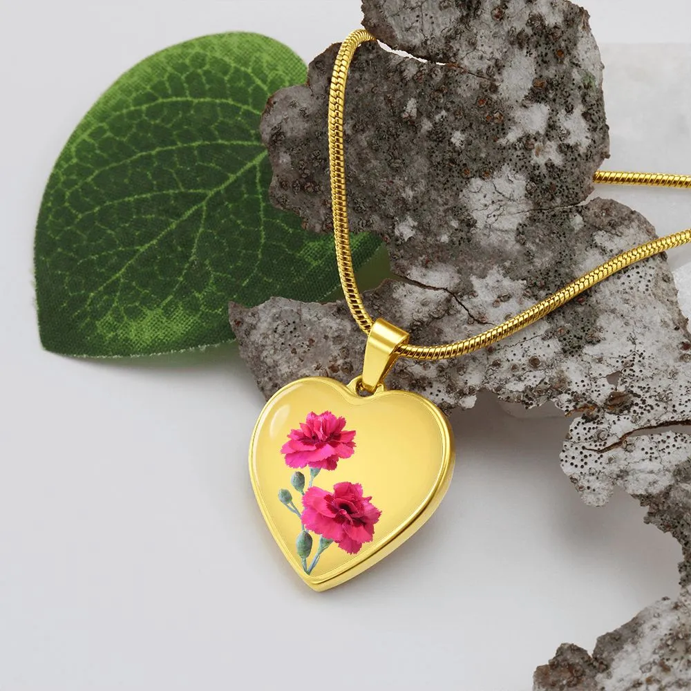 January Birth Flower, Carnation Necklace, September Birth Flower, Aster Necklace, Birth Flower Necklace, January Birthday Gift For Her, Best Friend, Birth Month Flower Necklace - Gold