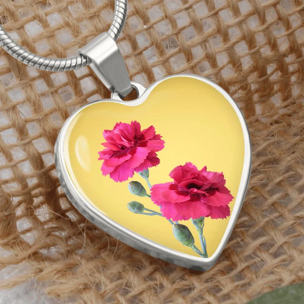 January Birth Flower, Carnation Necklace, September Birth Flower, Aster Necklace, Birth Flower Necklace, January Birthday Gift For Her, Best Friend, Birth Month Flower Necklace - Gold