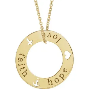 JDSP87130 - ENGRAVABLE FAITH, LOVE, & HOPE LOOP NECKLACE