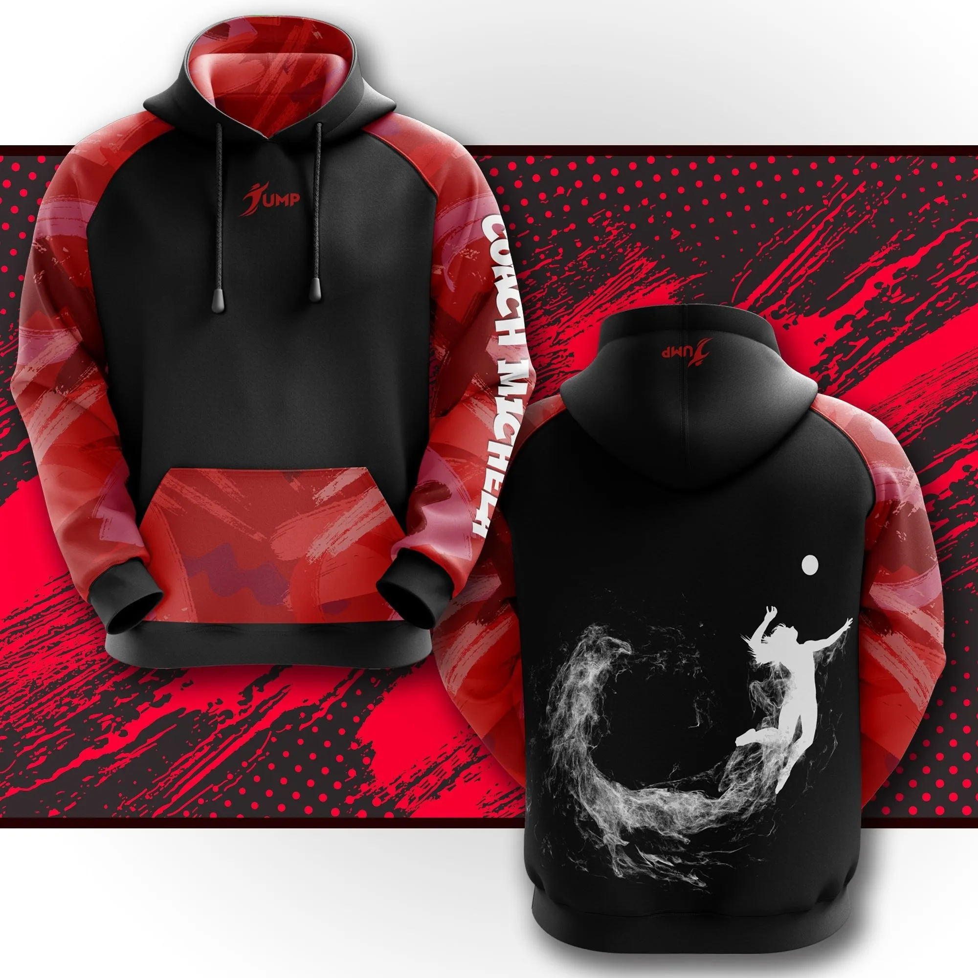 Jump Hoodie - Red Brush