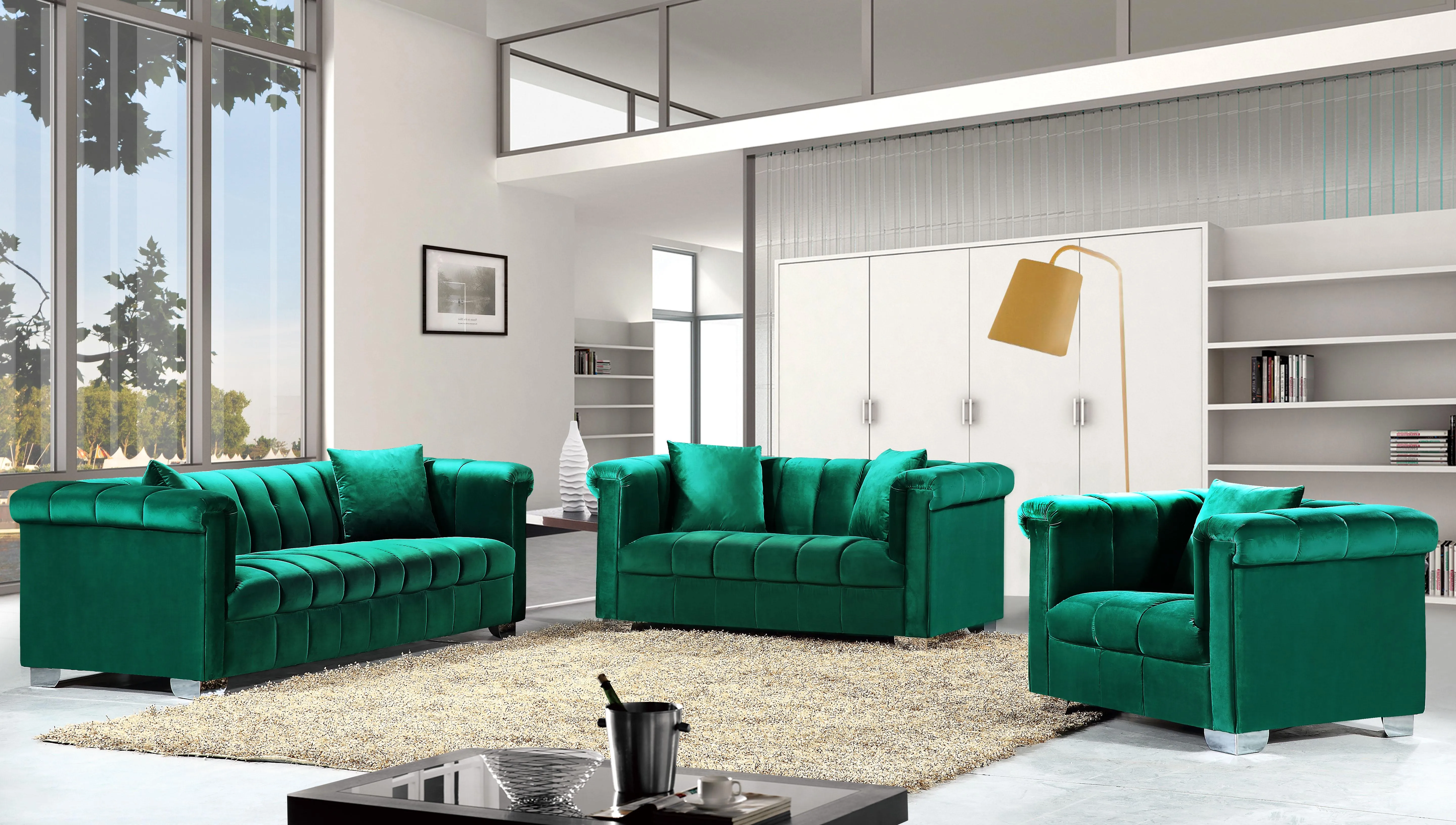 Kayla Green Velvet Chair