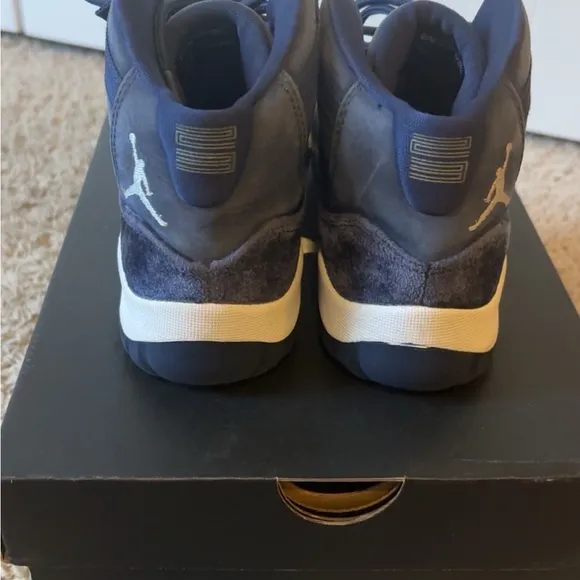 Kids Jordan Retro 11 Midnight Blue Suede