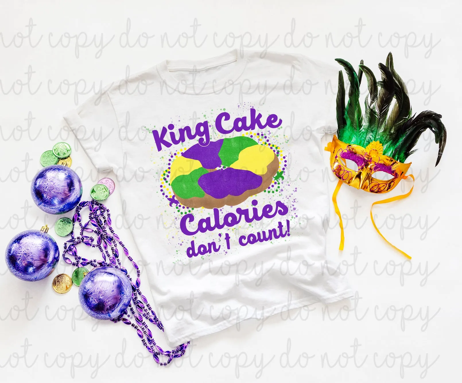 King Cake Calories Don't Count Mardi Gras Digital Download