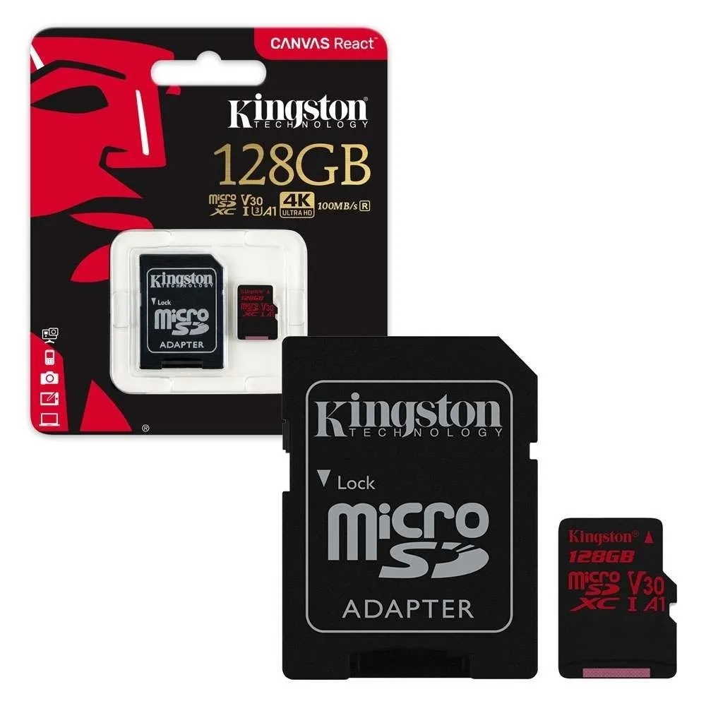 Kingston Sdcr/128 Gb Memoria Micro Sdhc100 R 80 W Clase 10 V30 128 Gb