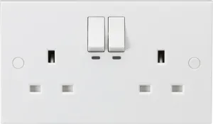Knightsbridge SN9KW Smart White Square Edge 13A 2G Switched Socket