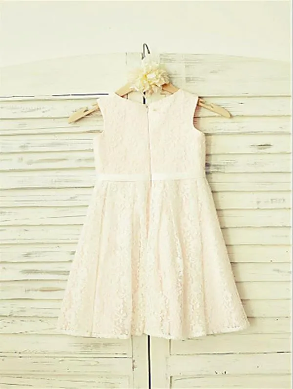 Lace Princess Jewel Sleeveless Flower Girl Dresses Floor Length Dress