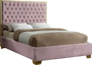 Lana Pink Velvet Queen Bed
