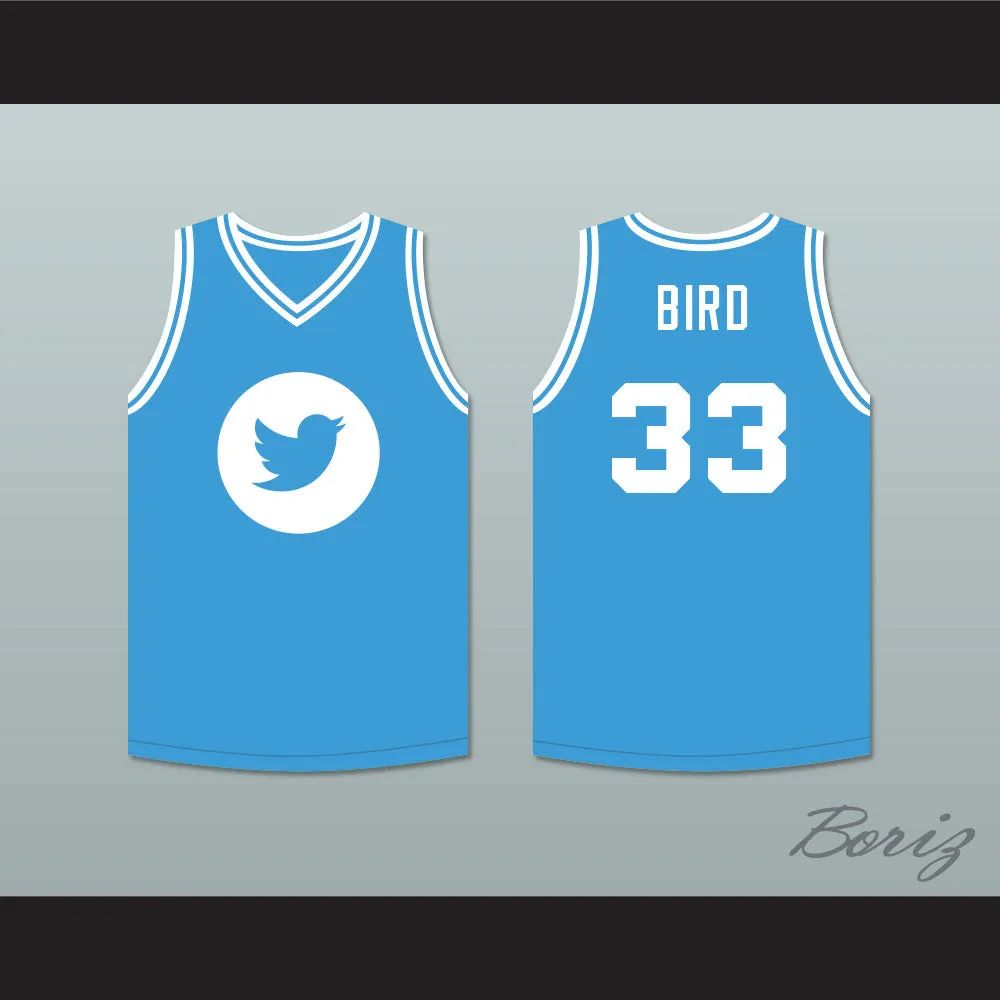 Larry Bird 33 Twitter Light Blue Basketball Jersey